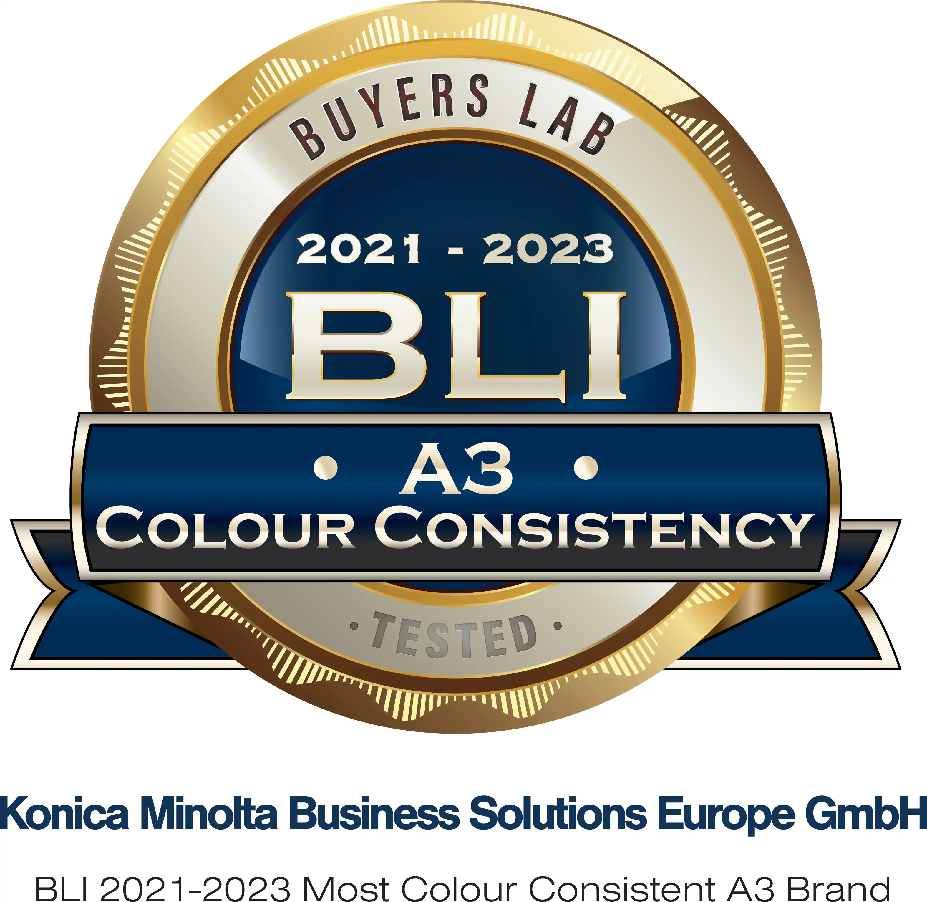 Auhind BLI 2021–2023 Most Colour Consistent A3 Brand